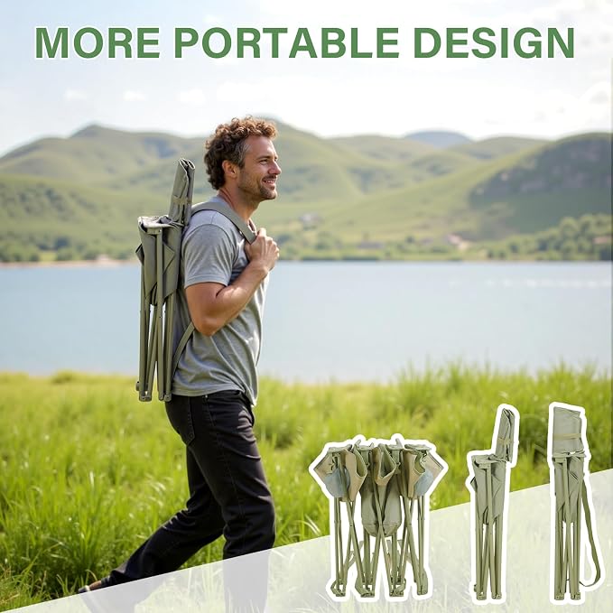 Camping Chair Set of 3, Outdoor Folding Camping Chairs - Image 6
