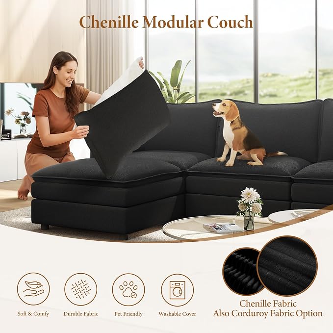 Vesgantti Large Modular Sectional Sofa, Big Comfy Cloud Couch - Image 6