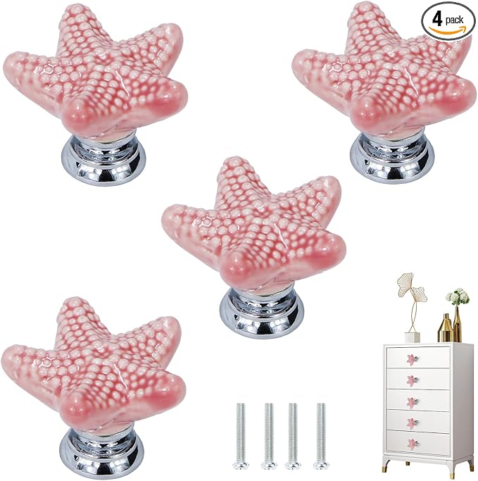 Starfish Drawer Knobs Coastal Kitchen Cabinet Knos Beach Themeb Knob Ceramic by Brosay