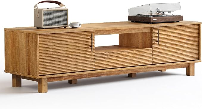 Marsail Boho Modern TV Stand up to 65 Inches, Fluted Entertainment Center - Image 8