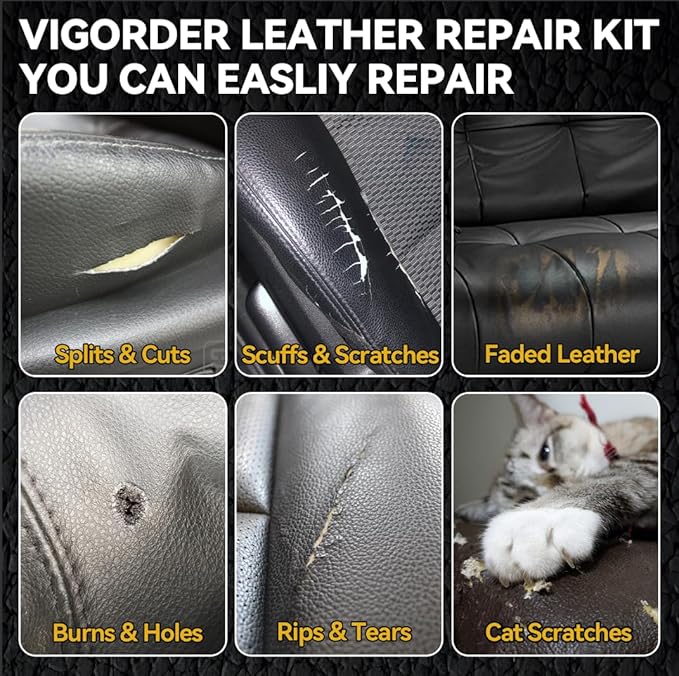 Black Leather Repair Kit for Furniture, Leather Seat Repair Kit for Cars - Image 2