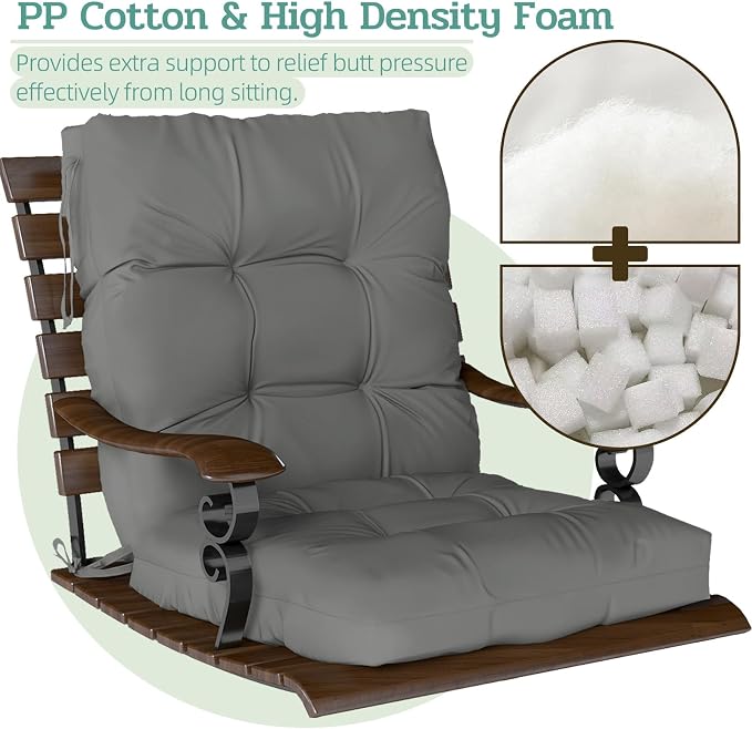 Outdoor Chair Cushion, High Back Soft Seat Pad - Image 4