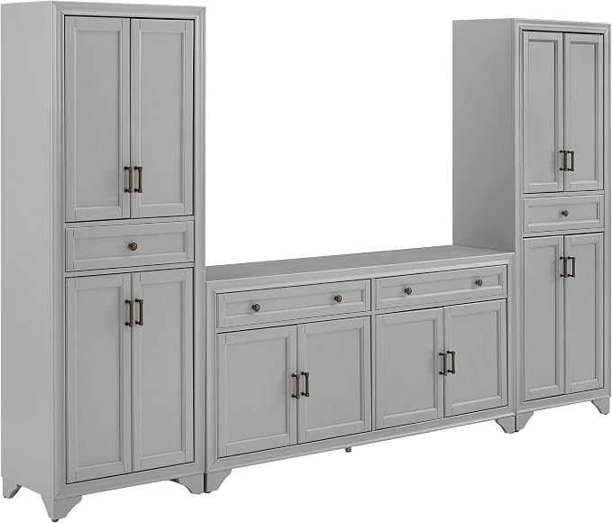 Crosley Furniture Tara 3-Piece Modern Farmhouse Sideboard Buffet Cabinet and by CrosleyFurniture