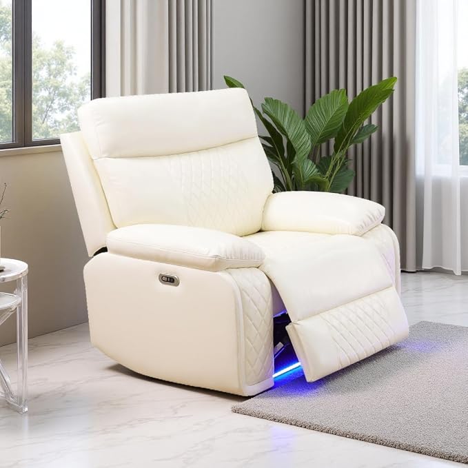 Power Leather Recliner Sofa Chair, Living Room Furniture Sets, Breathing by LYfurniture
