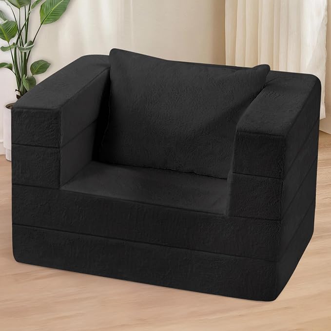 Futon Sofa Bed with Pillow, 3-in-1 Sleeper Sofa Bed with Removable Cover - Image 2