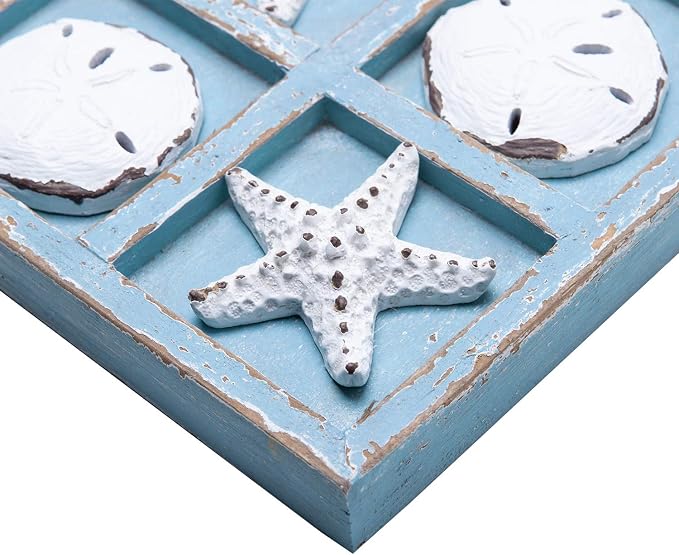 NIKKY HOME Beach Decor Tic Tac Toe Wood Board Travel Game - Image 6