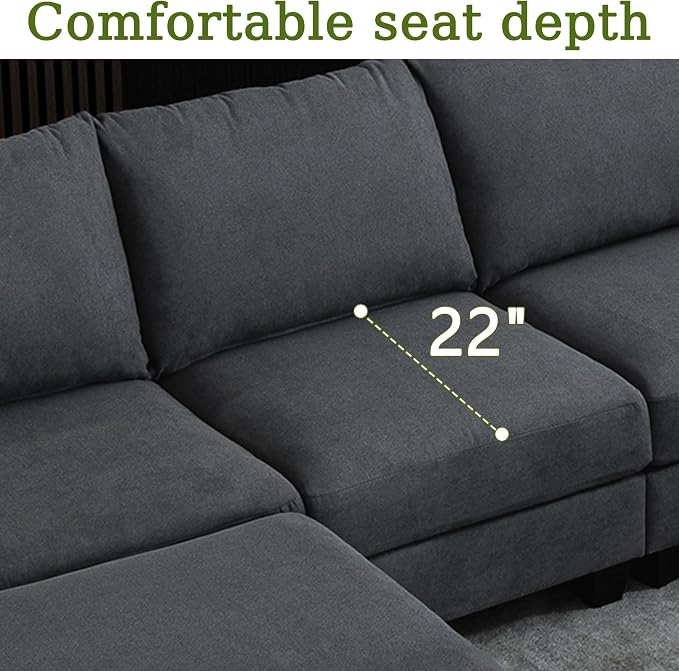 122.8" Large Sectional Couches for Living Room, 6 Seater L Shaped Modular - Image 7