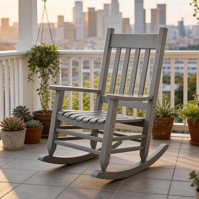 Oversized Outdoor Wooden Rocking Chair - Image 6