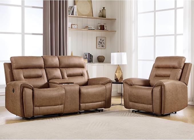 ANJ 2-Piece PU Leather Recliner Sofa Set by ANJ