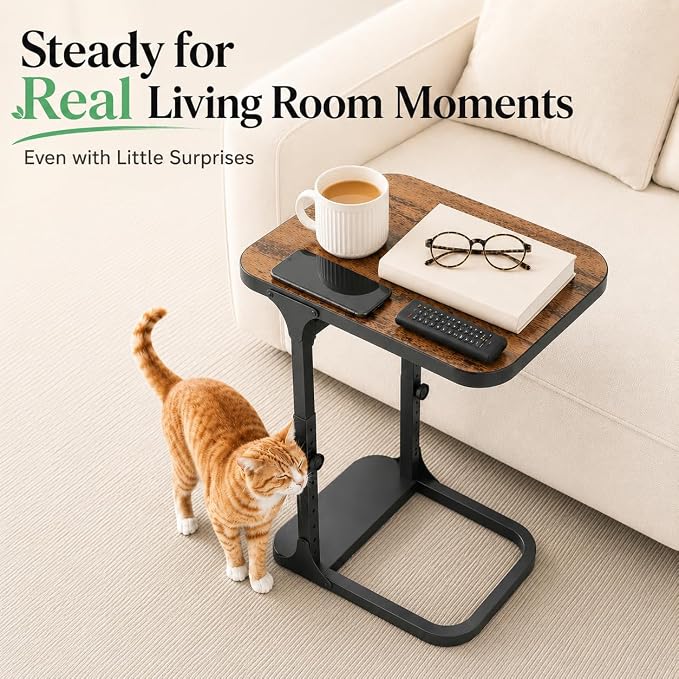 Kitstorack Ultra Stable & Durable End Table, Ajustable Height C Shaped Side - Image 5