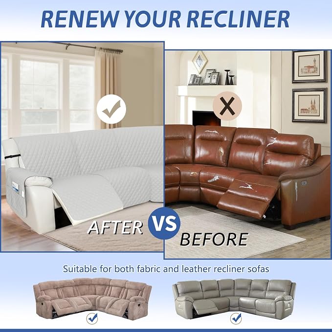 Arfntevss Recliner Sectional Couch Covers Waterproof L Shape Sofa Cover - Image 6