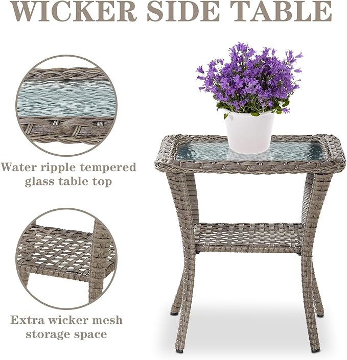 Belord Swivel Patio Chairs Wicker Set - Image 6