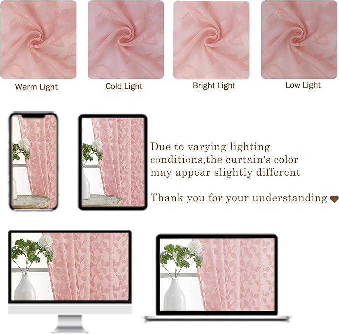 Chyhomenyc Blush Pink Sheer Valances - Image 7
