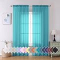 Aiyufeng Turquoise Sheer Curtains 84 Inches Long 2 Panels Set, Light Filtering by Aiyufeng
