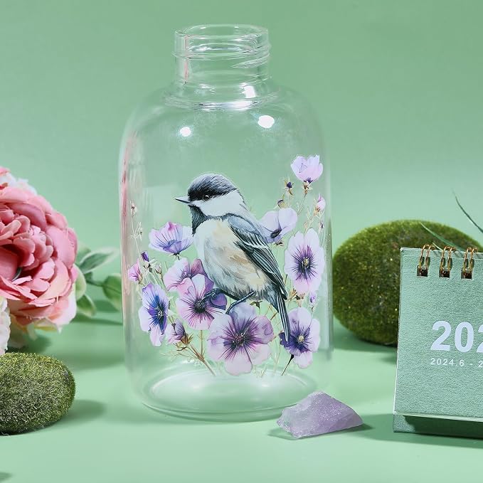 GLOBLELAND 18 Sheets Flowers and Bird Transfer Stickers 3.9x3.6inch Hummingbird - Image 6