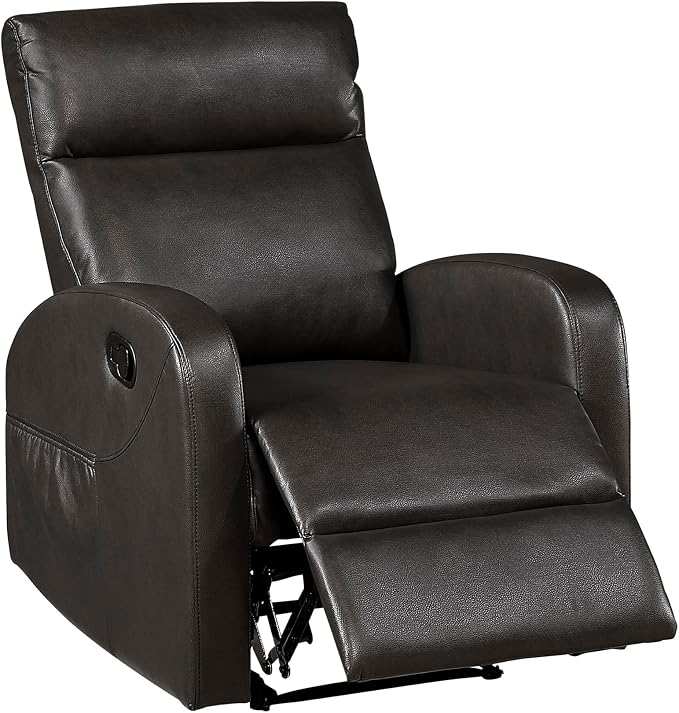 Lexicon Manual Recliner Chair, Faux Leather Reclining Chair, Wall Hugger - Image 12