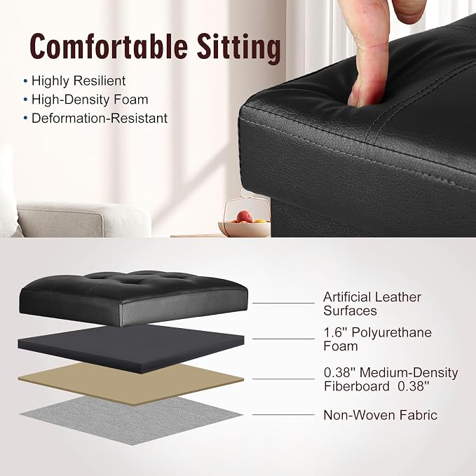 Storage Ottoman Foot Rest Stool - Image 7