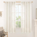 LAMIT 60 Inch Length Window Linen Curtains, Light Filtering Panels Back Tab and by LAMIT