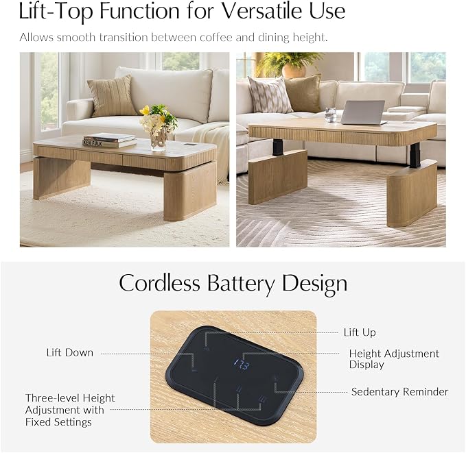 HULALA HOME Lift Top Coffee Table - Image 4