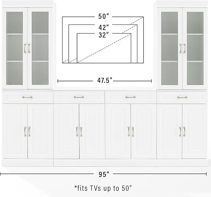 Crosley Furniture Stanton 3-Piece Sideboard Buffet Cabinet and Glass Door - Image 9