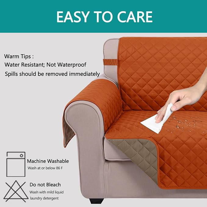 U-NICE HOME Recliner Chair Covers Reversible Quilted Water Repellent Pet - Image 3