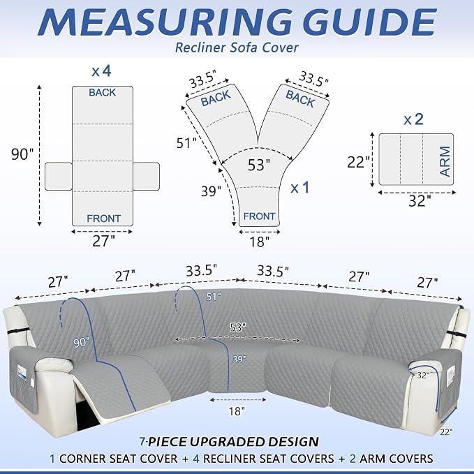 Arfntevss Recliner Sectional Couch Covers 1OO% Waterproof L Shape Sofa Cover - Image 2