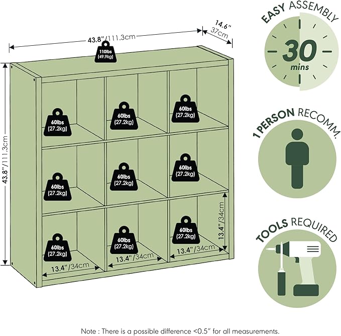 Furinno Cubicle Open Back Decorative Cube Storage Organizer - Image 3