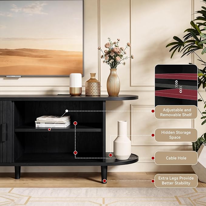 65" Mid Century Modern TV Stand - Image 6