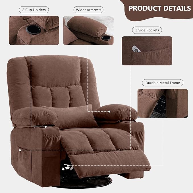 Swivel Rocker Recliner Chair - Image 9