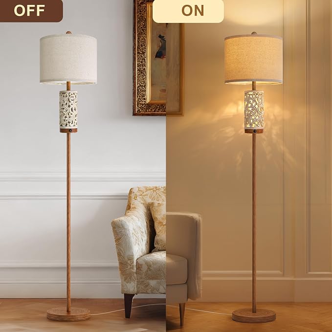 OYEARS 65" Floor Lamp with Night Light, Farmhouse Floor Lampfor Bedroom - Image 6