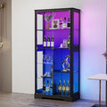 Gurexl Display Cabinet with Motion Sensor LED Lights, Glass Curio Cabinet with by Gurexl