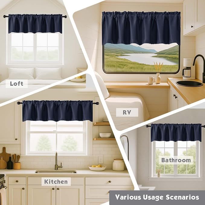 Chyhomenyc Navy Blue Blackout Valances - Image 7