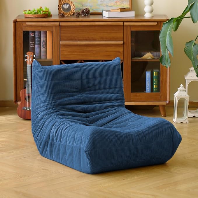 N&V Fireside Floor Sofa- Mid-Century Modern Armless Lounge Chair by NV