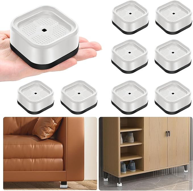shouwuhho 8 Pack Furniture Risers Adjustable Bed Risers Heavy Duty Lifts Height - Image 8