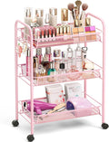 TOOLF 3 Tier Rolling Cart Pink by TOOLF