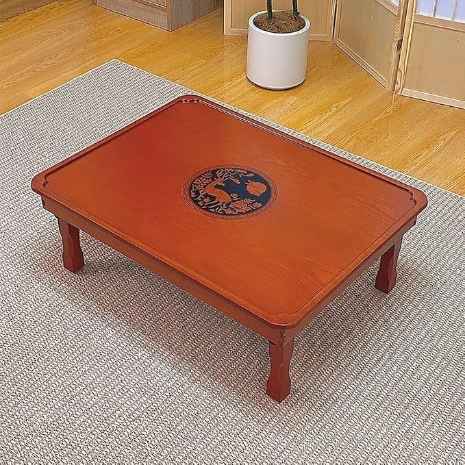 Folding Coffee Table, Japanese-Style Square Low Wood Table, by Unknown