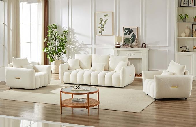 Antetek 35" Modern Accent Single Sofa Chair, Comfy Deep Seat Teddy Living Room - Image 6