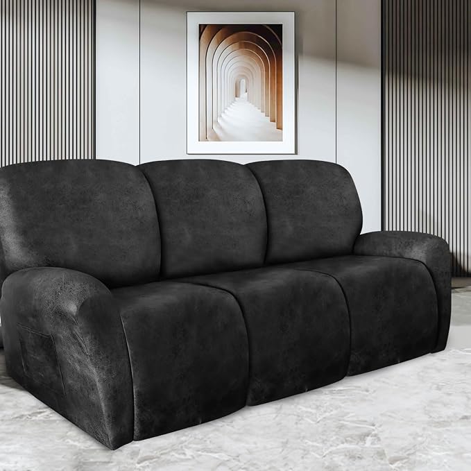 ANARACHON Recliner Couch Cover Leather Look Recliner Sofa Covers - Image 2