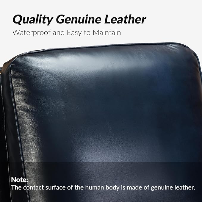 HULALA HOME Genuine Leather Manual Recliner Chairs Set of 2 - Image 7
