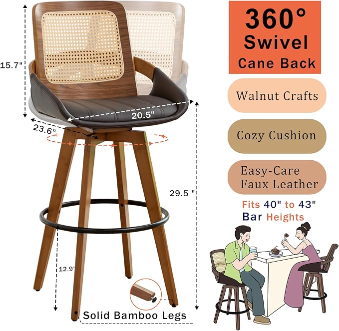 Mid Century Modern Counter Stools - Image 2