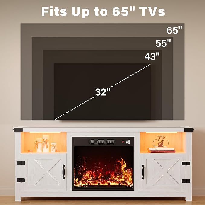 YESHOMY LED Fireplace TV Stand - Image 10