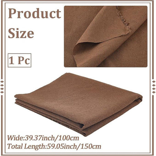 59 Inch Dark Brown Quilting Linen Type Cloth Fabric by The Yard Blend Solid - Image 2