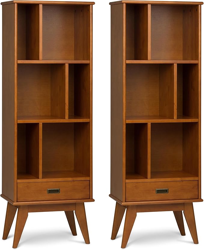 SIMPLIHOME Draper 22 inch Mid-Century Modern 6 Cubbie Bookcase by SimpliHome