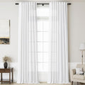 Nanspring White Extra Long Curtains 2 Panels Set 128 Inches Long by Nanspring