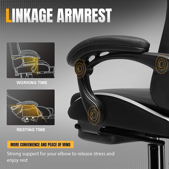 GTPLAYER Gaming Chair with Pocket Spring Cushion, Leather Office Chair with - Image 6