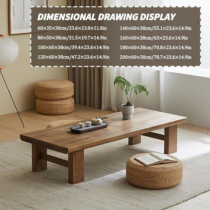Japanese Floor Table, Vintage Tea Table, Rectangular Style Tatami Table - Image 7
