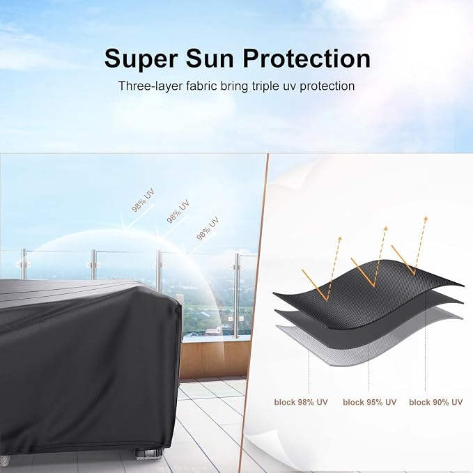 Patio Furniture Set Cover Waterproof, Mrrihand Outdoor Sectional Sofa Set Cover - Image 7
