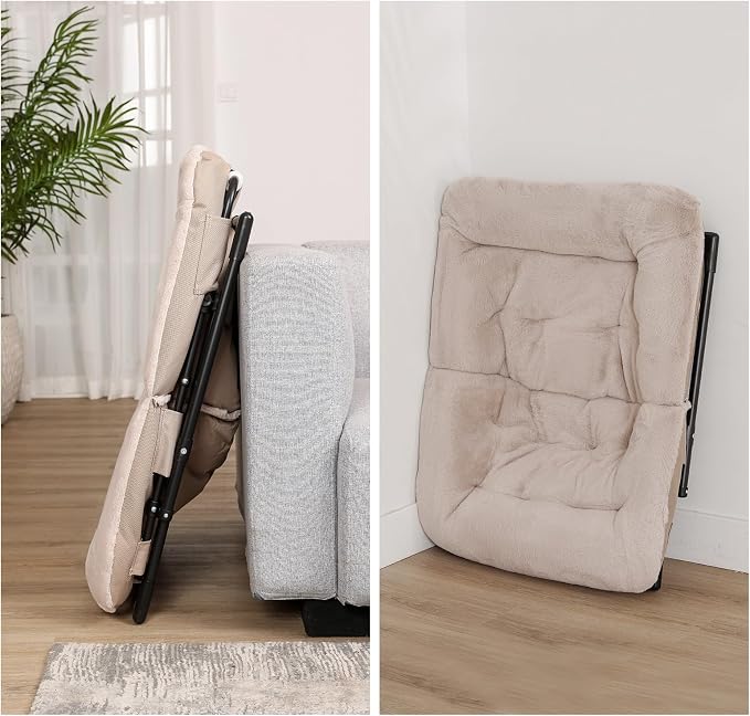 Comfy Saucer Chair for Adults, Soft Faux Fur Bedroom Chair - Image 8