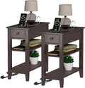 ChooChoo Narrow End Table Set of 2, Side Table Living Room by ChooChoo