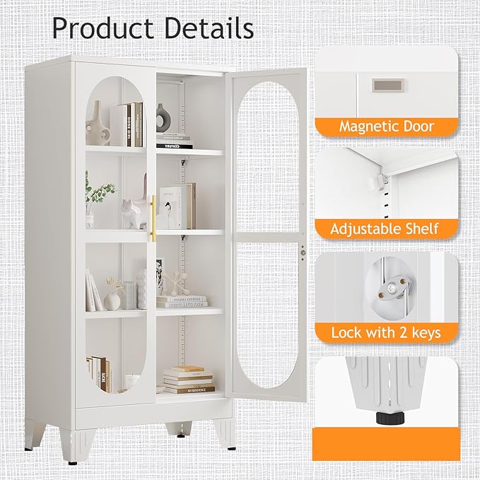 PAOFIN 61" H Locking Display Cabinet - Image 4